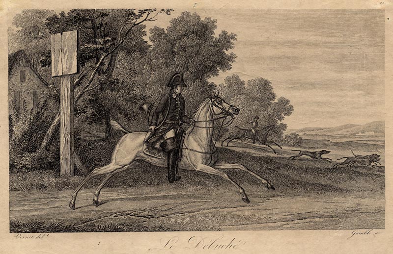 afbeelding van prent Le Débuché van Gamble, naar Carle Vernet (Paard)