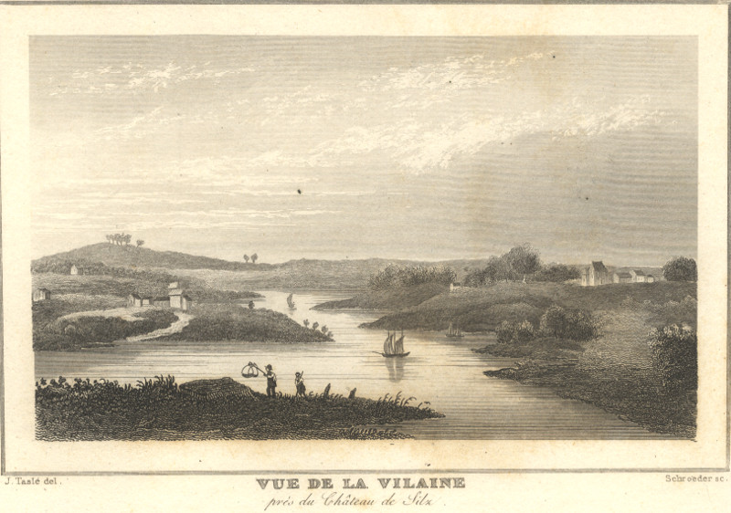 afbeelding van prent Vue de la Vilaine, pres du Chateau de Silz van J. Tasle, Schroeder (Ille et Vilaine)