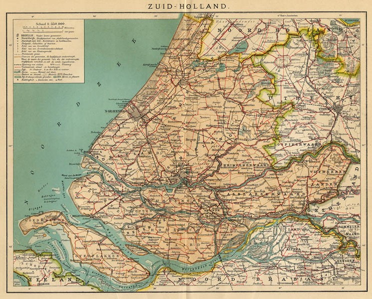 afbeelding van kaart Zuid-Holland van Winkler Prins