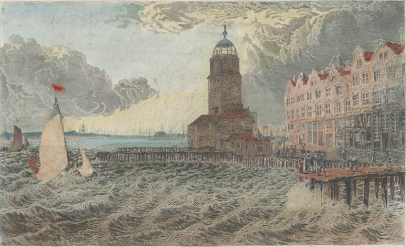 afbeelding van prent The Herring Tower, Amsterdam van Captain R. Batty, E. Goodall (Amsterdam)