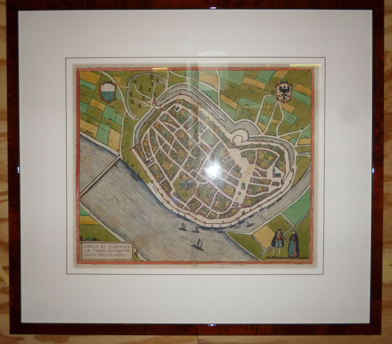 afbeelding van plattegrond Liberae et Hanseaticae Urbis Daventriensis Delineatio van Braun en Hogenberg (Deventer) ingelijst