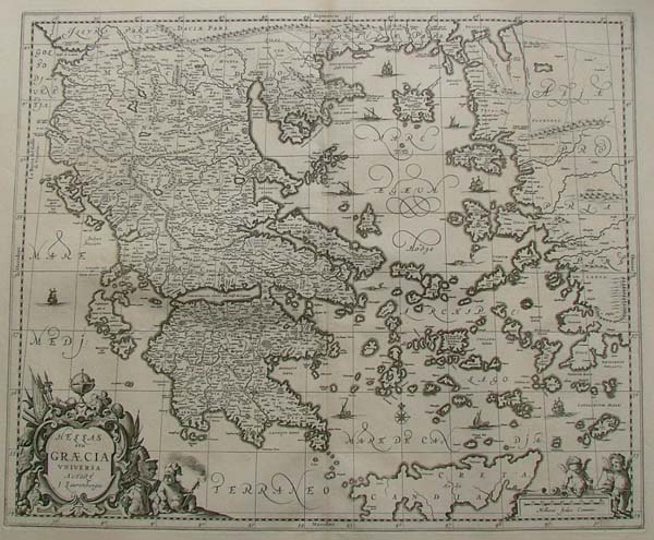 afbeelding van kaart Hellas seu Graecia universa van Laurenberg, S