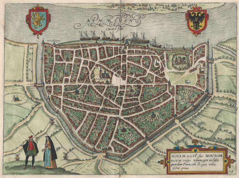 afbeelding van plattegrond Nimmegen; Novimagum, sige Noviomagum vulgo Nijmmegen van Guicciardini (Nijmegen)