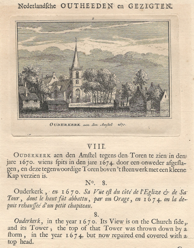 afbeelding van prent Ouderkerk aan den Amstel 1670 van A. Rademaker (Ouderkerk aan de Amstel)