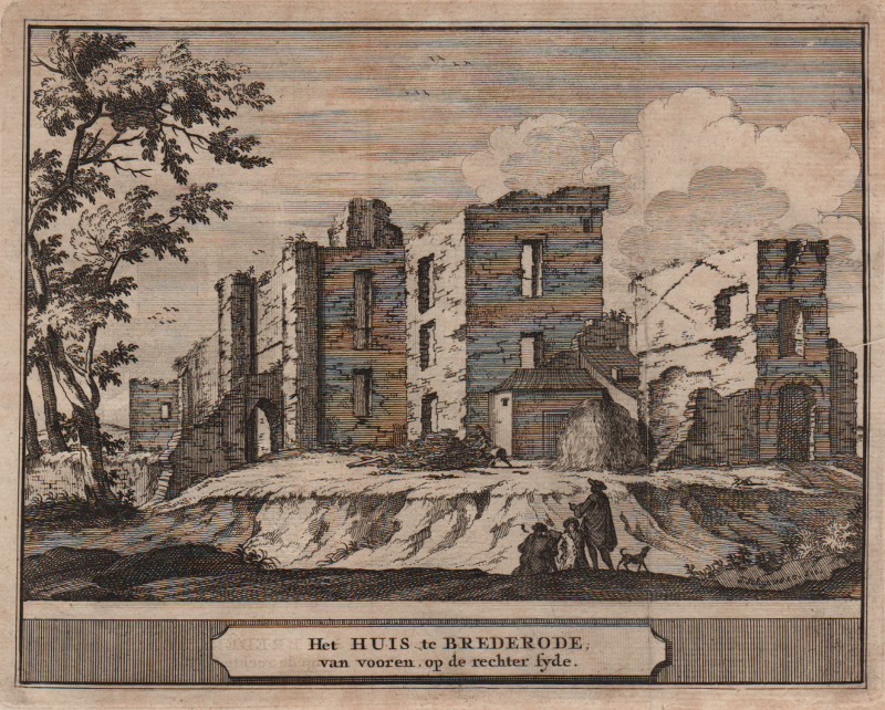 afbeelding van prent Het Huis te Brederode, van vooren, op de rechter syde van J. Schijnvoet, naar R. Roghman (Santpoort-Zuid) afbeelding van prent Het Huis te Brederode, van vooren, op de rechter syde van J. Schijnvoet, naar R. Roghman (Santpoort-Zuid)