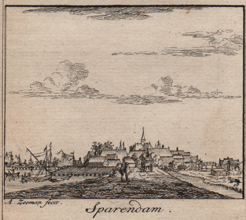 afbeelding van prent Sparendam van A. Zeeman (Spaarndam)