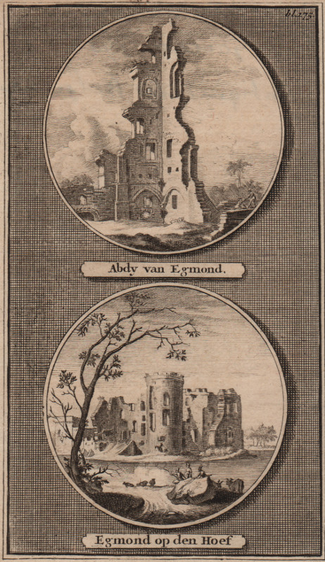 afbeelding van prent Abdy van Egmond; Egmond op den Hoef van mogelijk J. Goeree (Egmond)