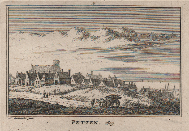 afbeelding van prent Petten 1609 van A. Rademaker (Petten)