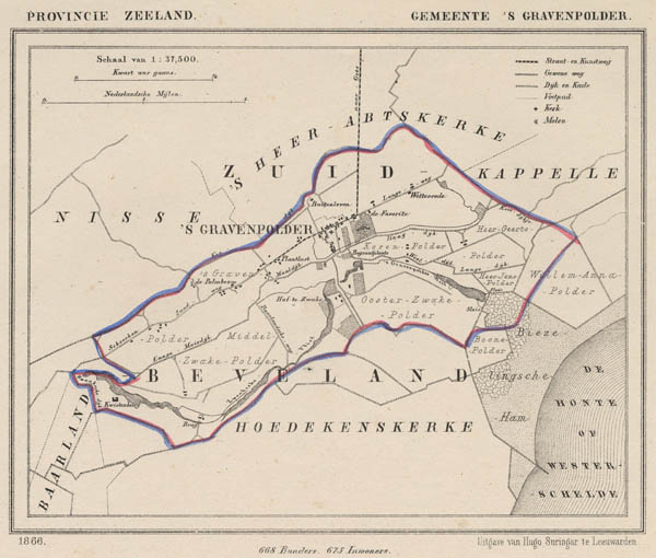 afbeelding van Kuyperkaart Gemeente ´S Gravenpolder van J kuyper