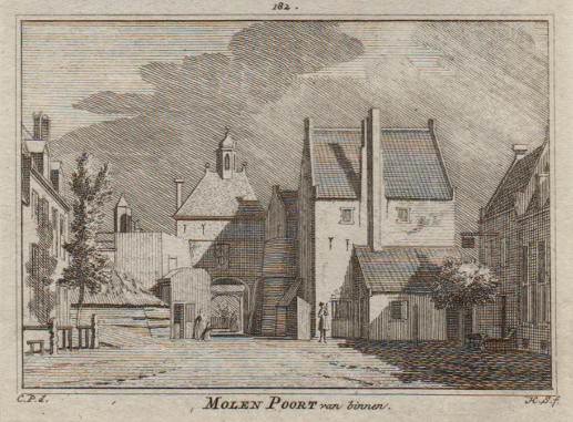 afbeelding van prent Molen Poort van binnen van H. Spilman, C. Pronk (Nijmegen)