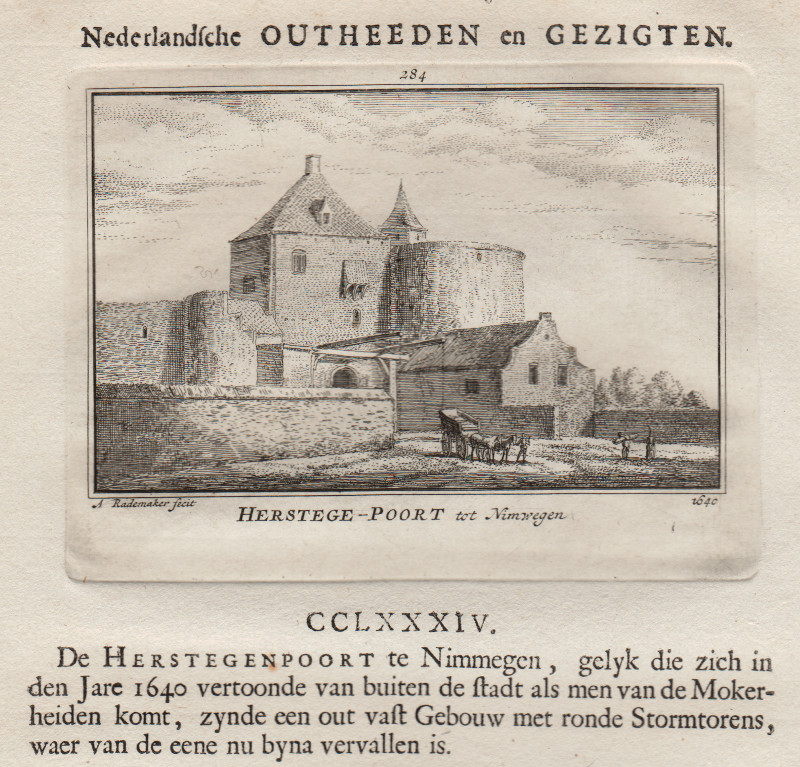 afbeelding van prent Herstege-Poort tot Nimwegen 1640 van A. Rademaker (Nijmegen)