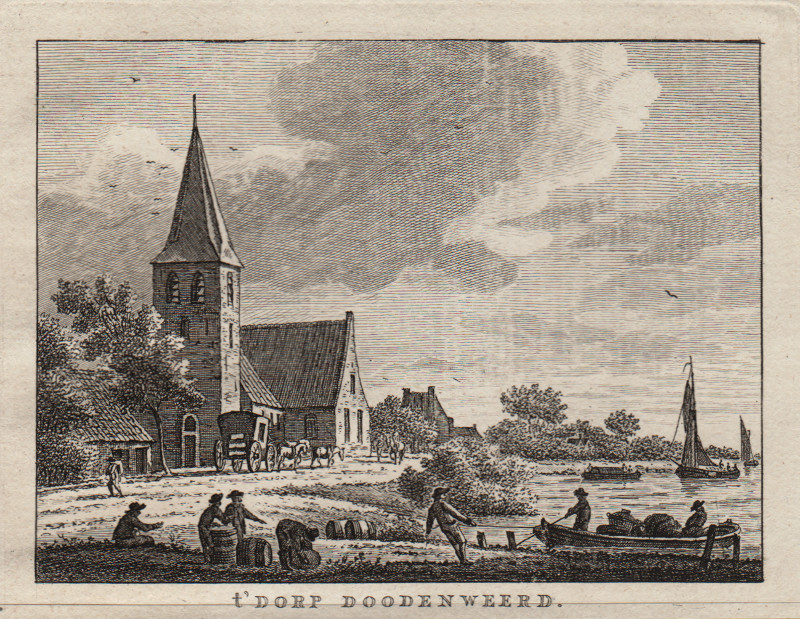 afbeelding van prent ´t Dorp Doodenweerd van C.F. Bendorp, J. Bulthuis (Dodewaard)