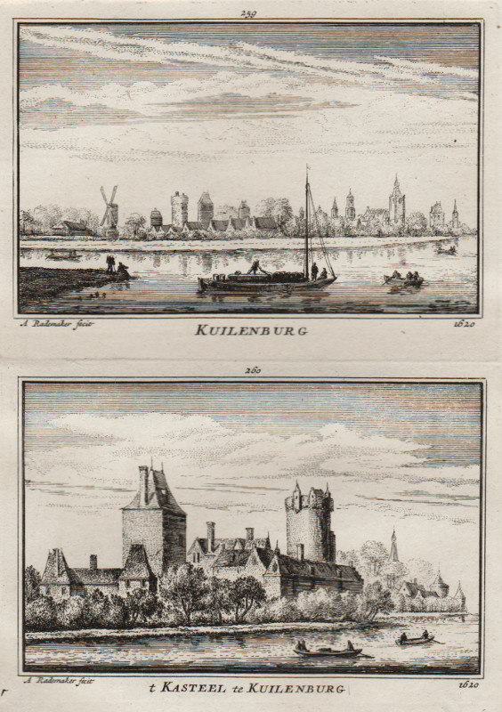 afbeelding van prent Kuilenburg 1620; &acute;t Kasteel te Kuilenburg 1620 van A. Rademaker (Culemborg)