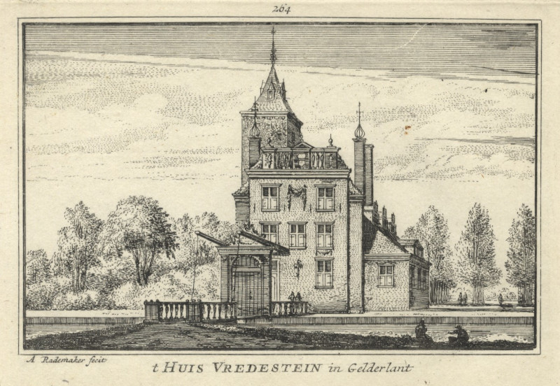 afbeelding van prent ´t Huis Vredestein in Gelderlant  van A. Rademaker (Ravenswaaij)