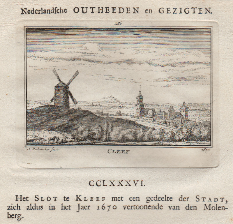 afbeelding van prent Cleef, 1670 van A. Rademaker (Kleef, Kleve)