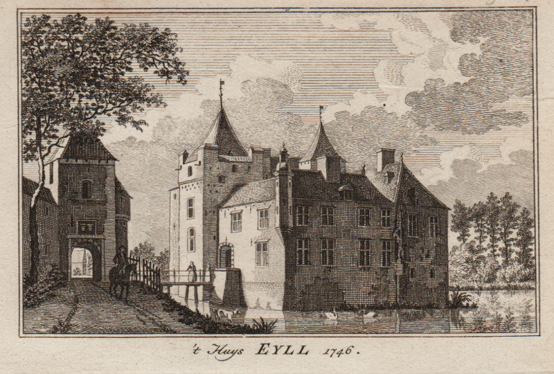 afbeelding van prent ´t Huys Eyll 1746 van Paul van Liender, Jan de Beijer (Kamp-Lintfort)
