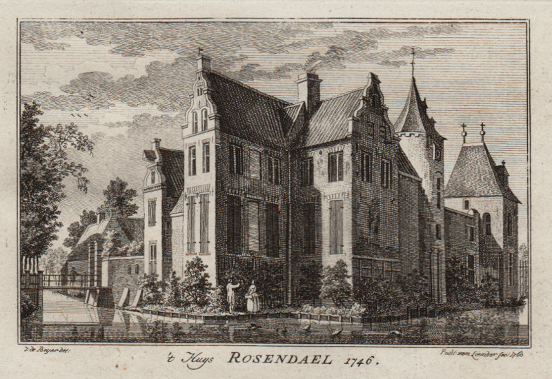afbeelding van prent ´t Huys Rosendael 1746 van Paul van Liender, Jan de Beijer (Rozendaal)