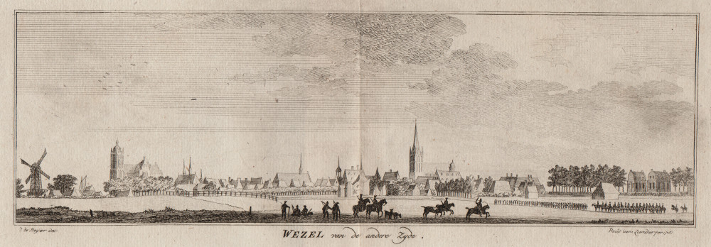 afbeelding van prent Wezel van de andere zyde. van Paul van Liender, Jan de Beijer (Wesel)