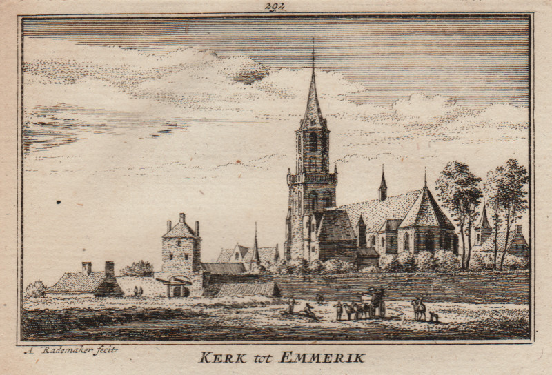 afbeelding van prent  Kerk tot Emmerik van A. Rademaker (Emmerik)