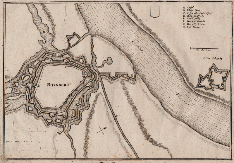 afbeelding van prent Rhynberg van M. Merian (Rheinberg)