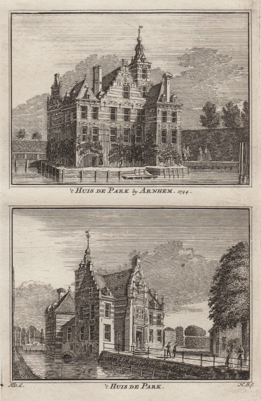 afbeelding van prent ´t Huis De Park by Arnhem 1744; ´t Huis De Park van H. Spilman, J. de Beijer (Arnhem)