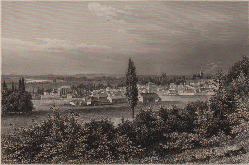 afbeelding van prent Arnheim von der Landseite gesehen van A.J. Terwen, G.M. Kurz (Arnhem)