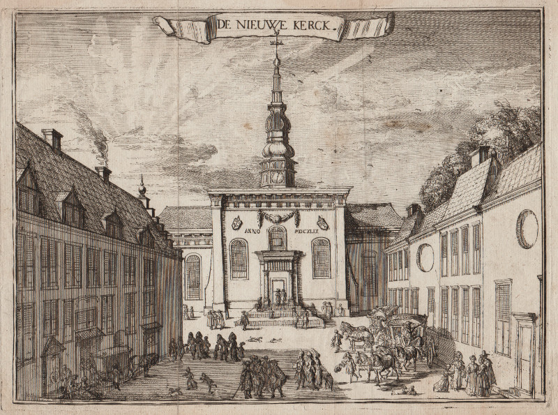 afbeelding van prent De Nieuwe Kerck van Romeyn de Hooghe (Haarlem)