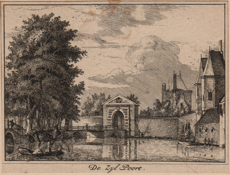 afbeelding van prent De Zyl Poort van nn, mogelijk H. Spilman (Haarlem)