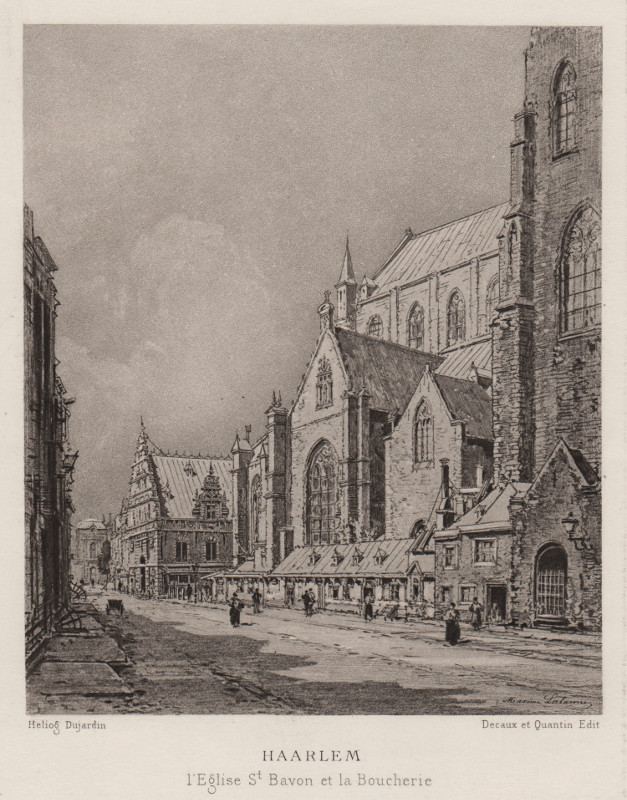 afbeelding van prent Haarlem, l´Eglise St Bavon et la Boucherie van M. Lalanne, Decaux et Quantin (Haarlem)