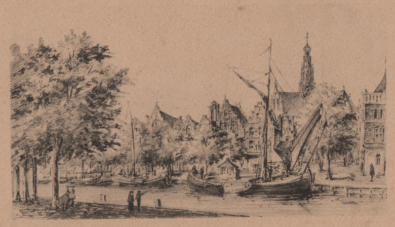 afbeelding van prent Stadsgezicht van Haarlem van Nien? (Haarlem)