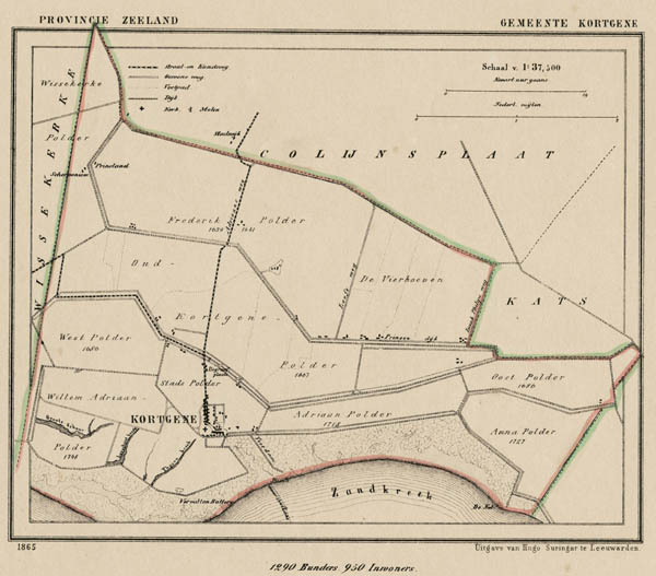 afbeelding van Kuyperkaart Gemeente Kortgene van J Kuyper