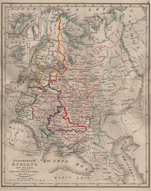 afbeelding van kaart Europeesch Rusland en Polen van D. Heyse, A. Baedeker
