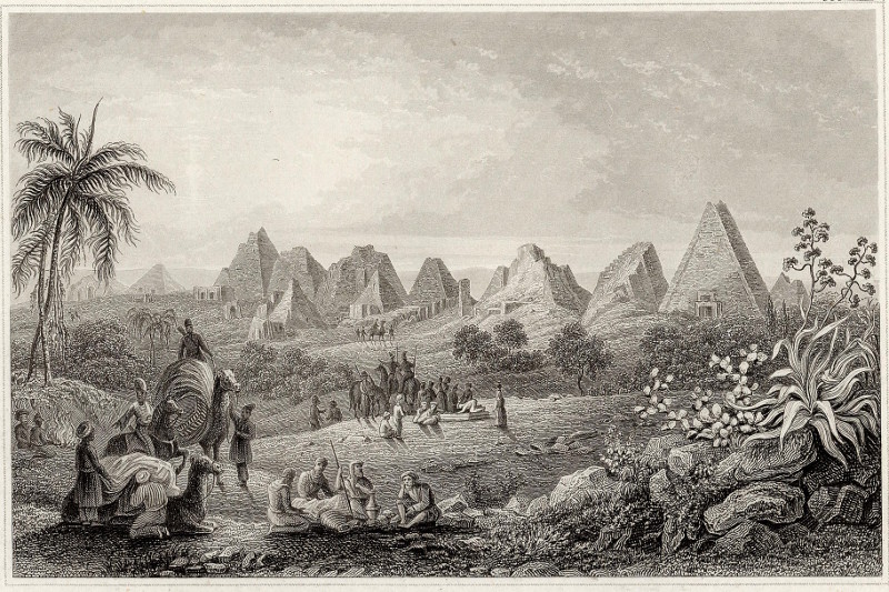 afbeelding van prent Pyramiden von Meroe van nn (Meroe)