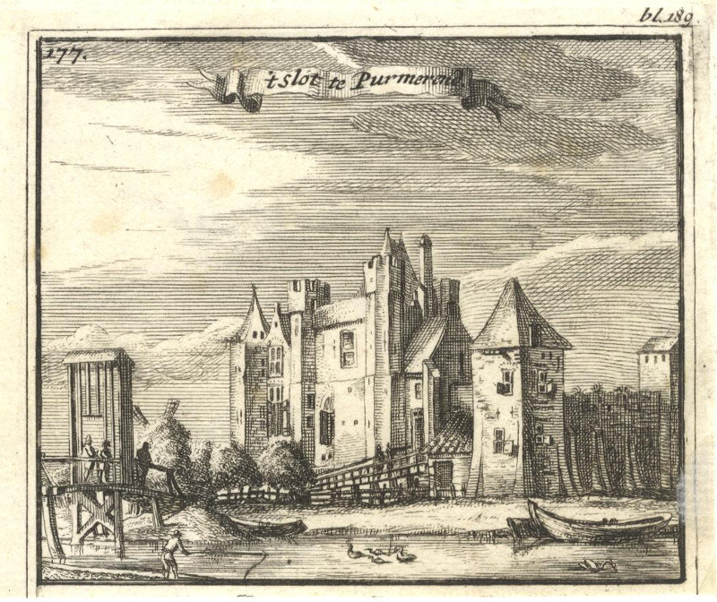 afbeelding van prent ´t Slot te Purmerend van Jacob van Royen (Purmerend)