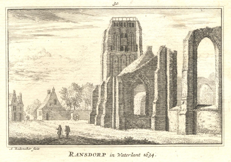 afbeelding van prent Ransdorp in Waterlant 1634 van A. Rademaker (Ransdorp)