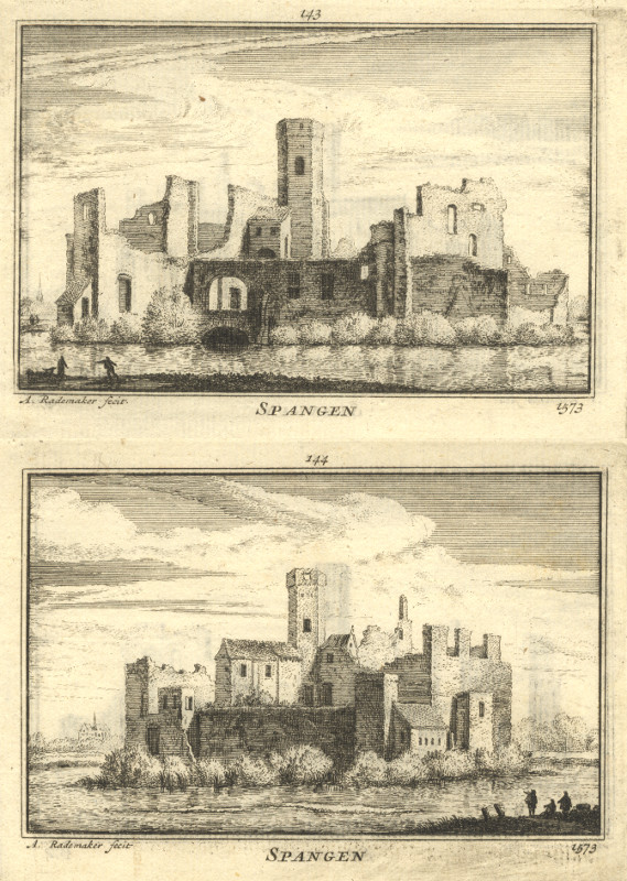 afbeelding van prent Spangen 1573 van A. Rademaker (Rotterdam)