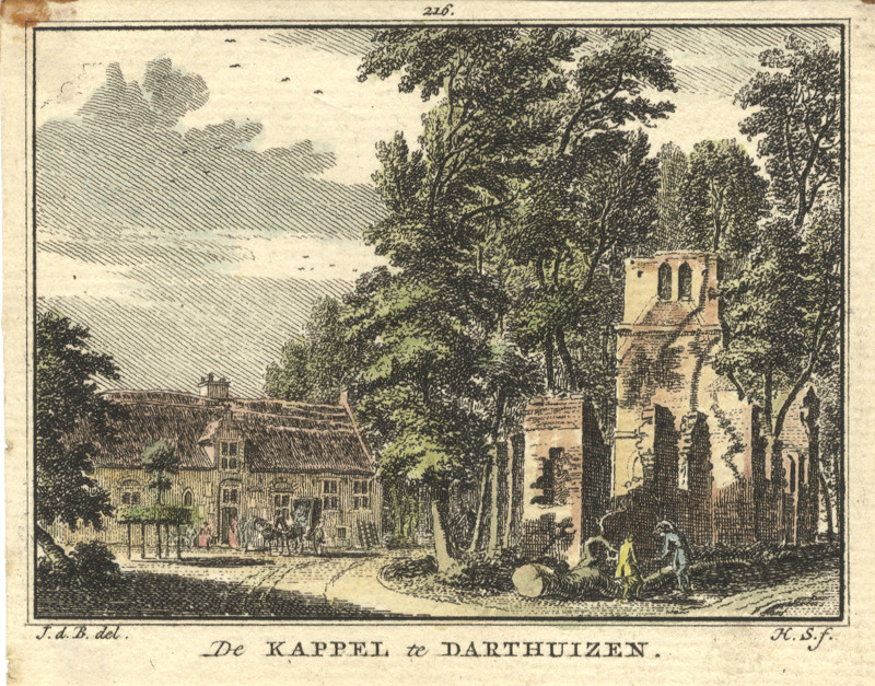 afbeelding van prent De kappel te Darthuizen van H. Spilman, J. de Beijer (Darthuizen, Leersum)