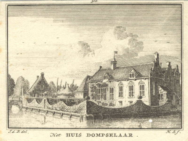 afbeelding van prent Het Huis Dompselaar van H. Spilman, J. de Beijer (Wijk bij Duurstede)