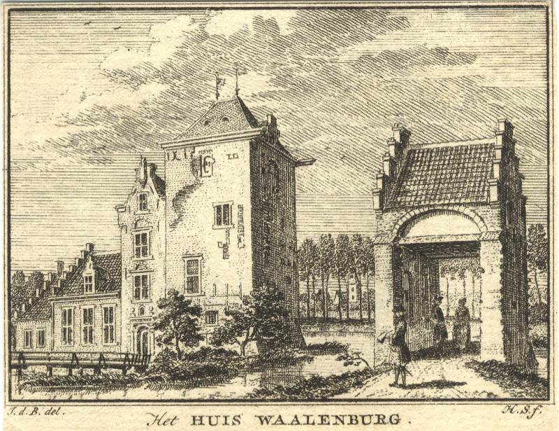 afbeelding van prent Het Huis Waalenburg van H. Spilman, J. de Beijer (Langbroek)