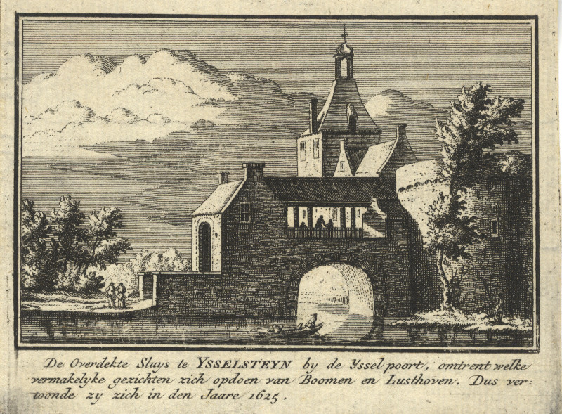 afbeelding van prent De Overdekte Sluys te Ysselsteyn by de Ysselpoort van A. Rademaker (IJsselstein)