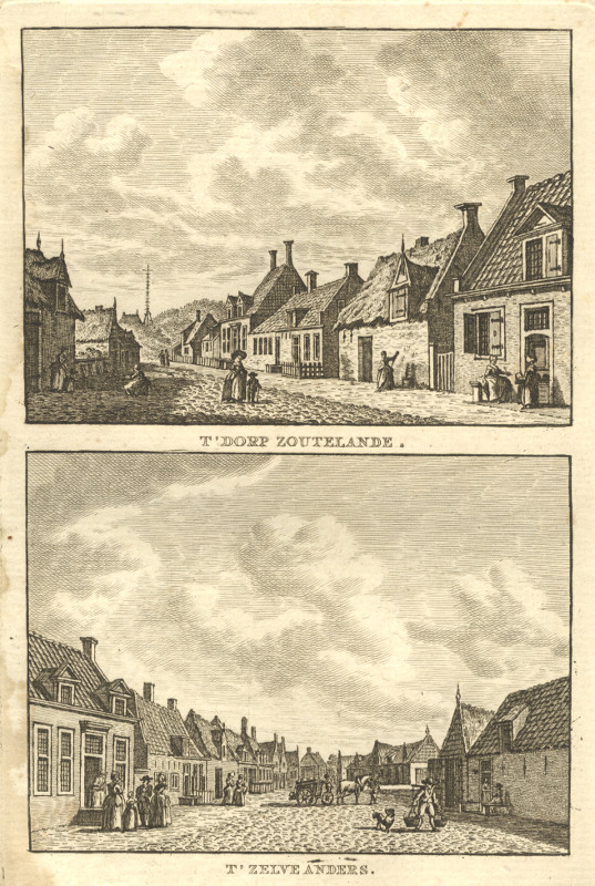 afbeelding van prent T´Dorp Zoutelande; T´Zelfde Anders van C.F. Bendorp, J. Bulthuis (Zoutelande)