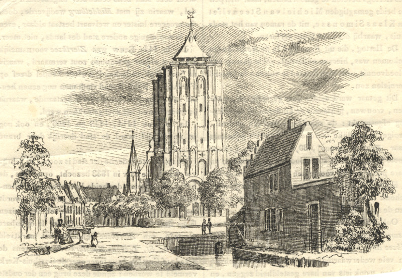 afbeelding van prent Sint-Lievensmonstertoren van nn (Zierikzee)