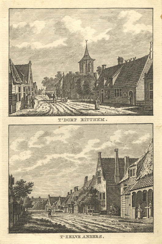 afbeelding van prent T´Dorp Ritthem; T´Zelfde Anders van C.F. Bendorp, J. Bulthuis (Ritthem)