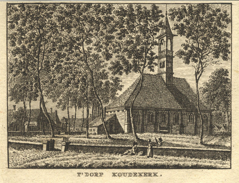 afbeelding van prent T´Dorp Koudekerk van C.F. Bendorp (Koudekerke (Walcheren))