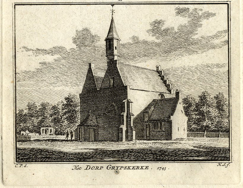 afbeelding van prent Het Dorp Grypskerke van H. Spilman, C. Pronk (Grijpskerke)