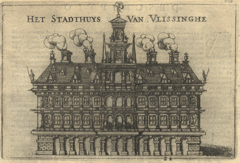 afbeelding van prent Het Stadthuys van Vlissinghe van L. Guicciardini (Vlissingen)