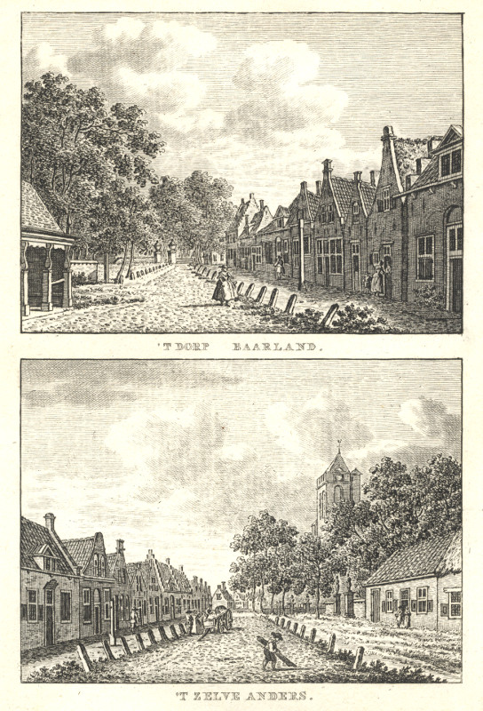 afbeelding van prent ´T Dorp Baarland; ´T Zelve Anders van C.F. Bendorp, J. Bulthuis (Baarland)