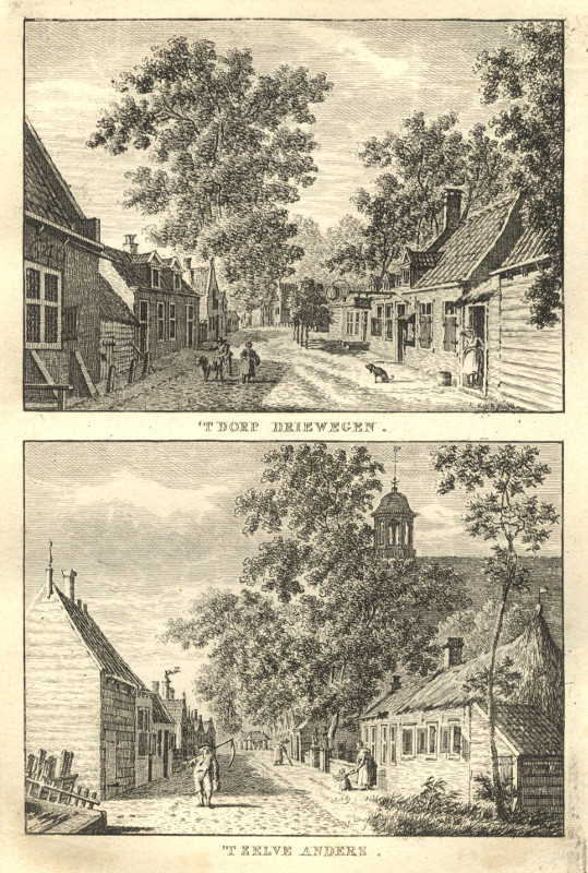 afbeelding van prent ´t Dorp Driewegen; ´t Zelve Anders van C.F. Bendorp, J. Bulthuis (Driewegen)