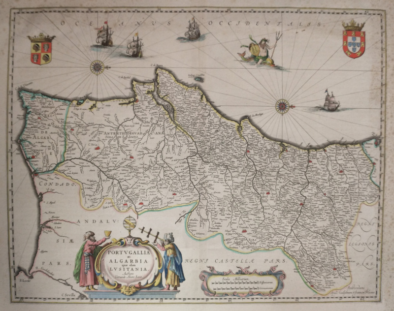 afbeelding van kaart Portugallia et Algarbia quae olim Lusitania van vernando alvero, W en J Blaeu