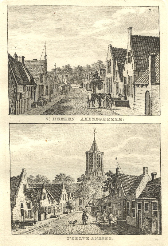afbeelding van prent S´Heeren Arendskerke; T´Zelve Anders van C.F. Bendorp, J. Bulthuis (´s-Heer Arendskerke)